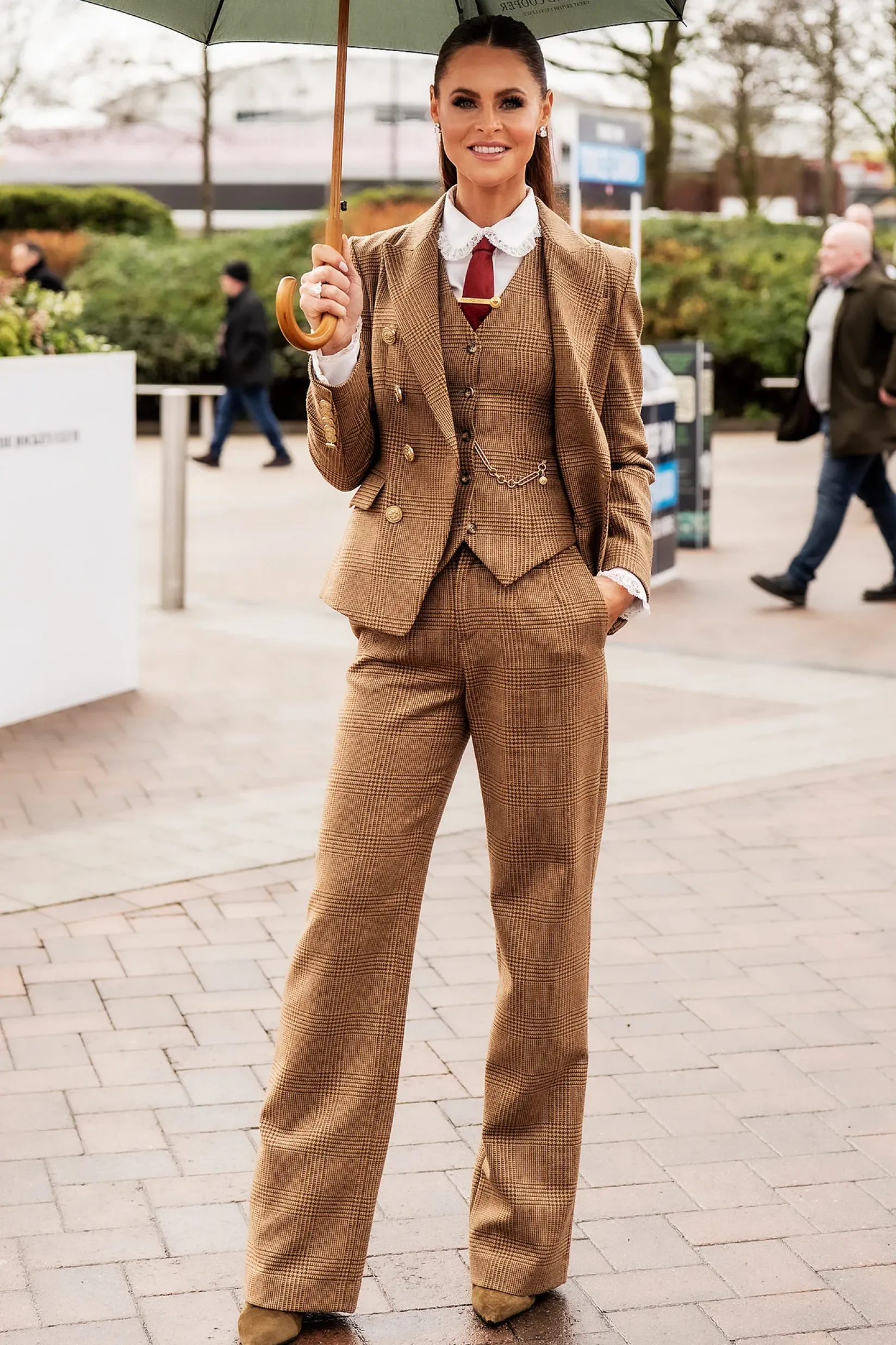 Holland Cooper Trousers-High Waisted Straight Trouser Tawny