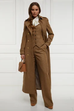 Holland Cooper Trousers-High Waisted Straight Trouser Tawny