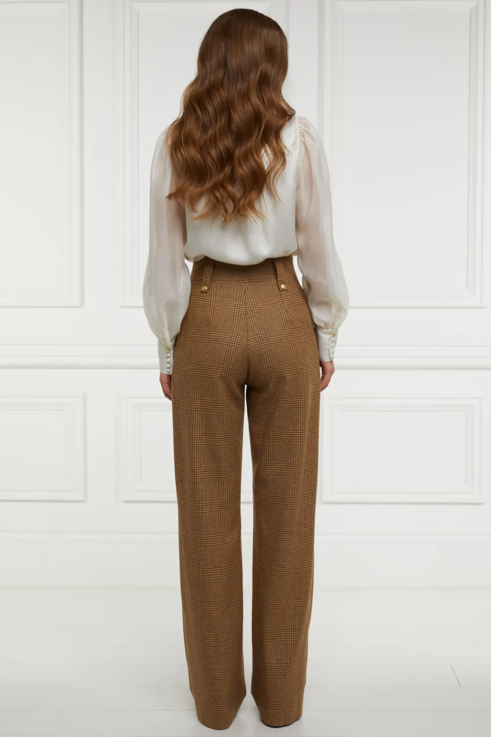 Holland Cooper Trousers-High Waisted Straight Trouser Tawny