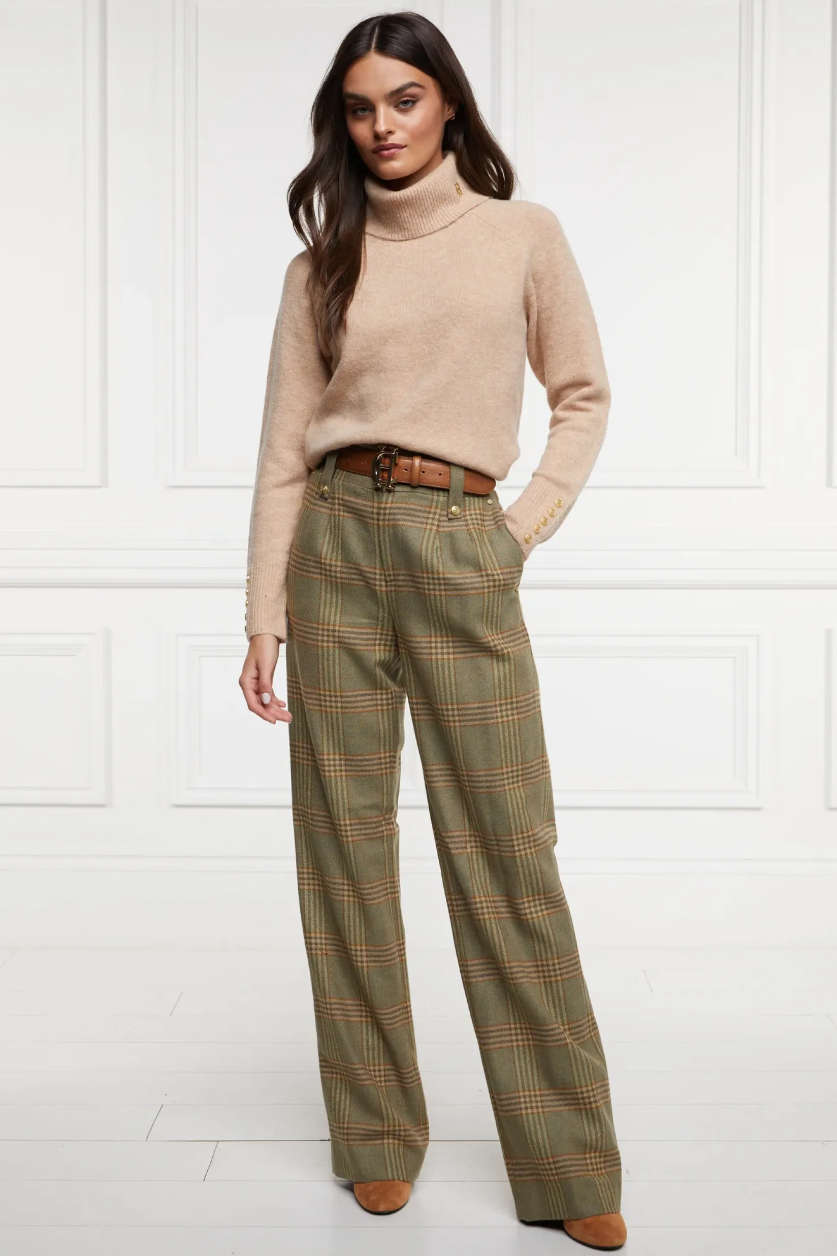 Holland Cooper Trousers|In Stock Tailoring-High Waisted Straight Trouser Leveret