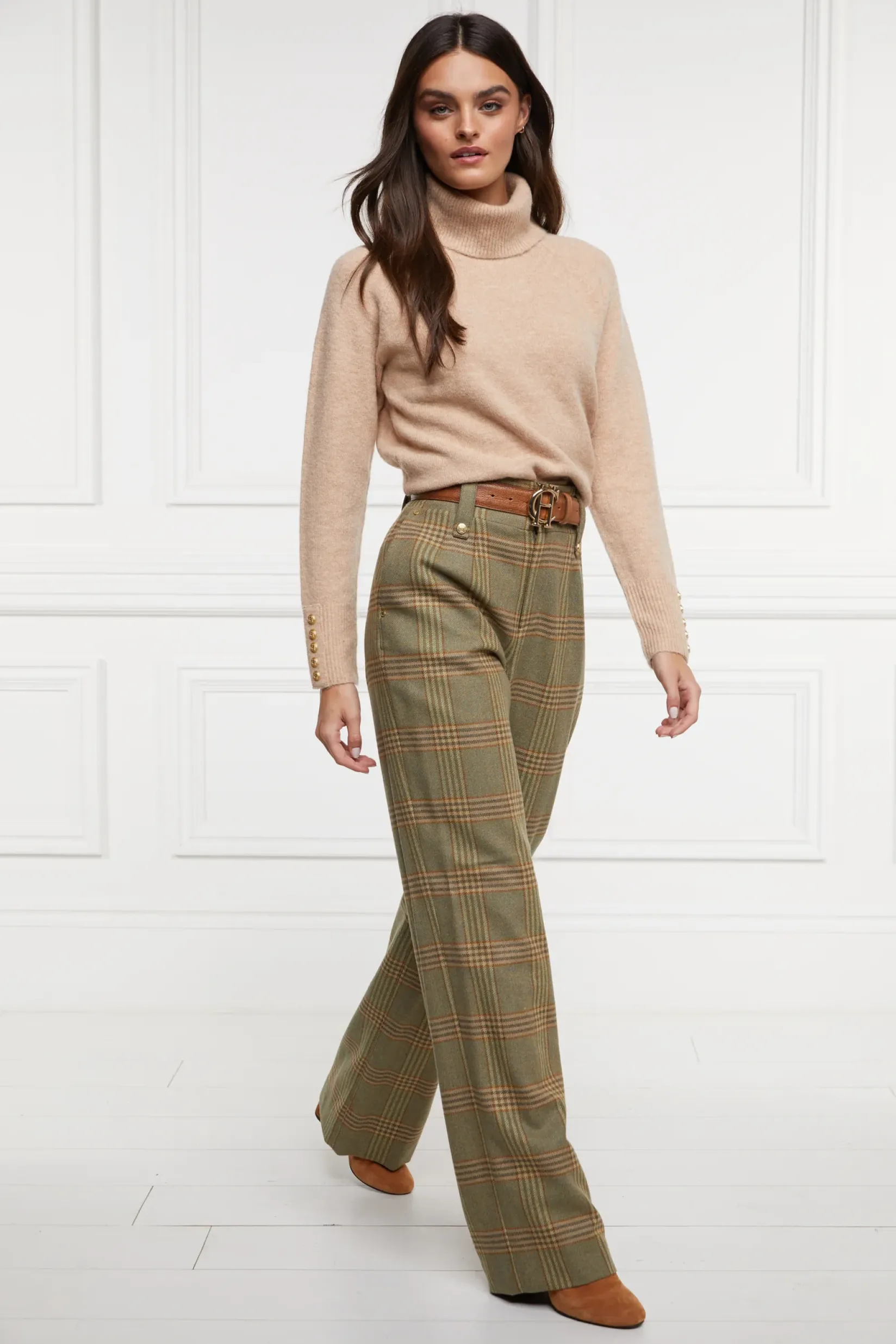 Holland Cooper Trousers|In Stock Tailoring-High Waisted Straight Trouser Leveret