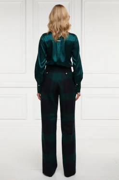 Holland Cooper In Stock Tailoring|Trousers-High Waisted Straight Trouser Blackwatch
