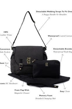 Holland Cooper Little Gifting|Shop By Collection-Hudson Changing Bag Grey Houndstooth
