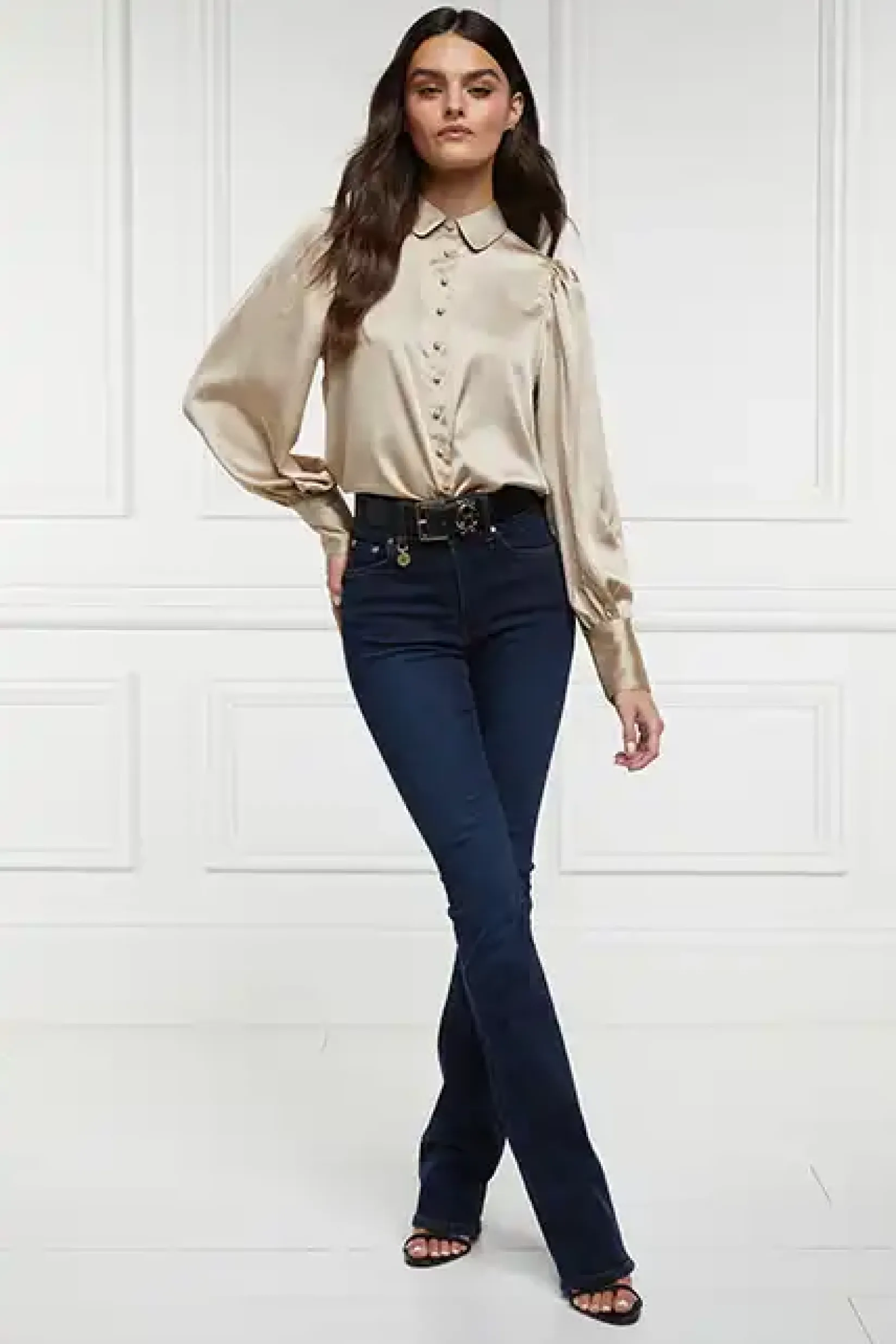 Holland Cooper Shirts & Blouses|The Date Night Edit-Isla Satin Shirt Champagne
