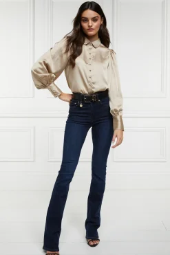 Holland Cooper Shirts & Blouses|The Date Night Edit-Isla Satin Shirt Champagne