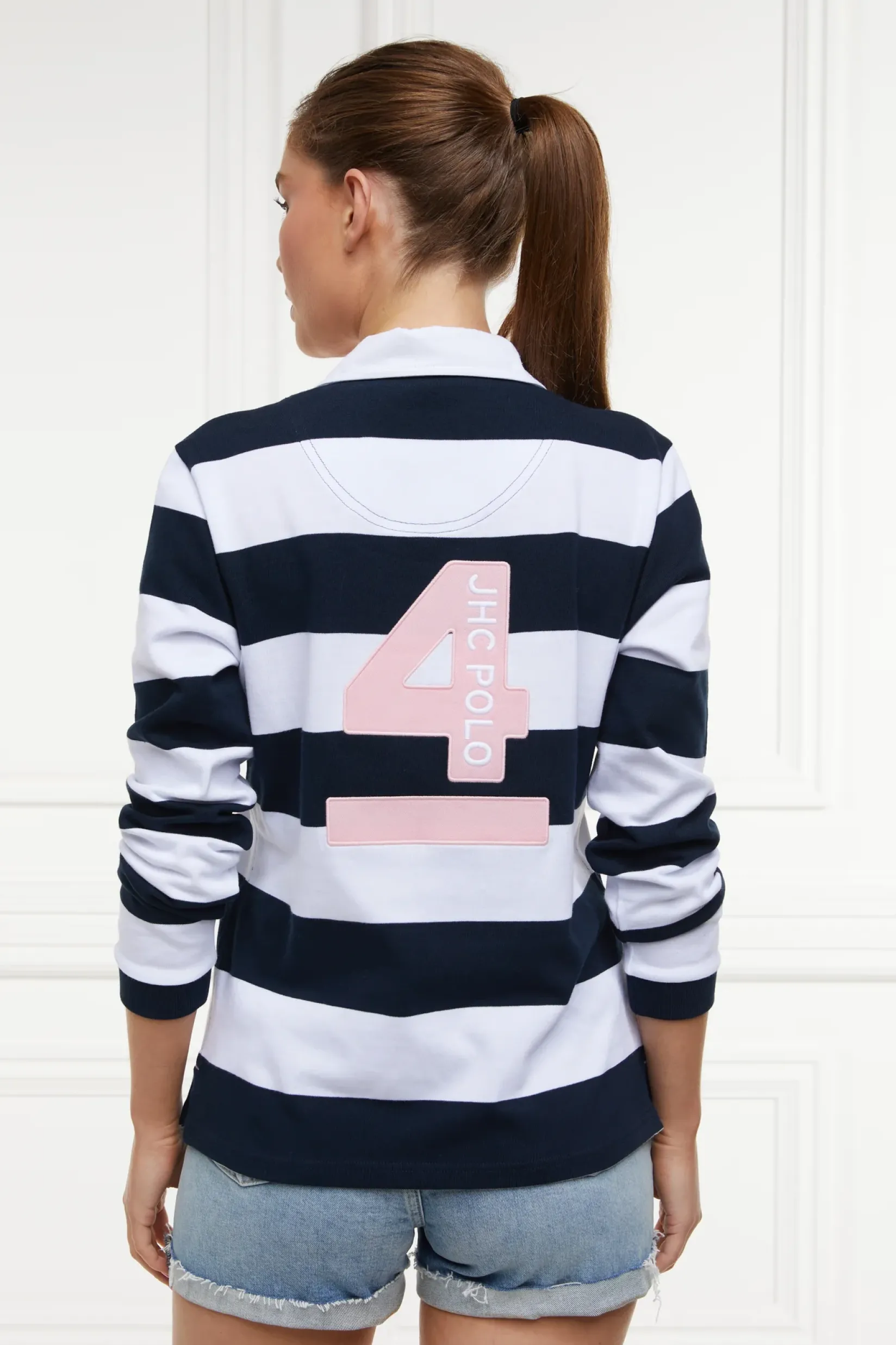 Holland Cooper Polo Shirts & Tees|Polo Shirts-JHC Sweatshirt White Ink Navy