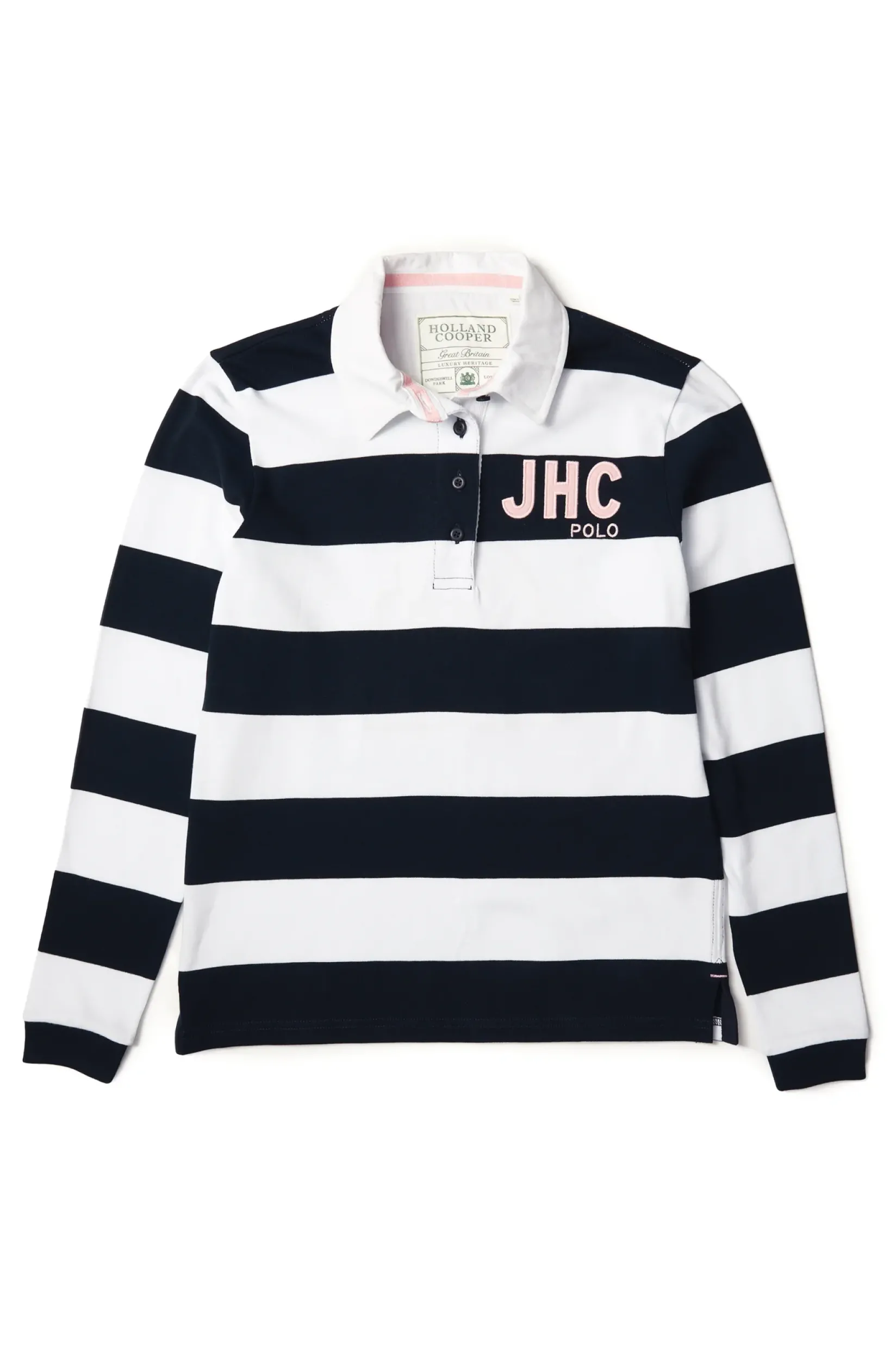 Holland Cooper Polo Shirts & Tees|Polo Shirts-JHC Sweatshirt White Ink Navy