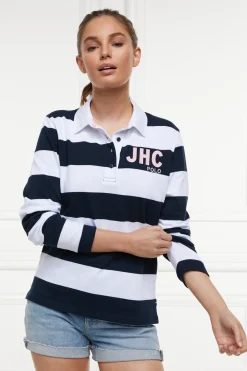 Holland Cooper Polo Shirts & Tees|Polo Shirts-JHC Sweatshirt White Ink Navy