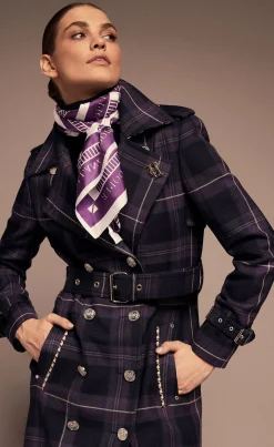 Holland Cooper Trench Coats|Coats-Jubilee Full Length Marlborough Trench Jubilee Tartan