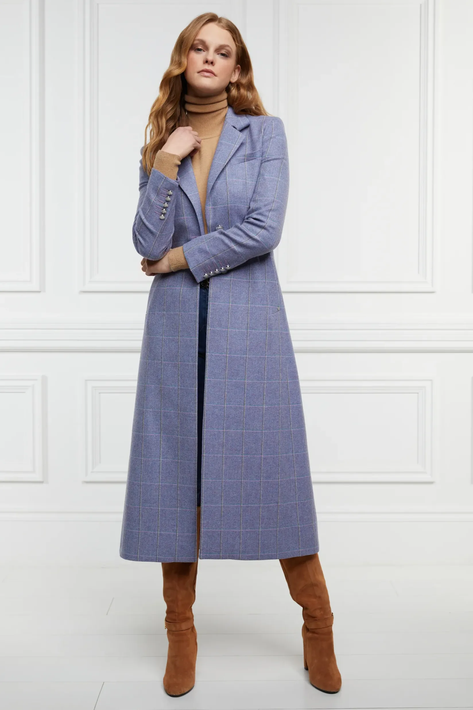 Holland Cooper Coats-Jubilee Longline Regency Coat Lavender