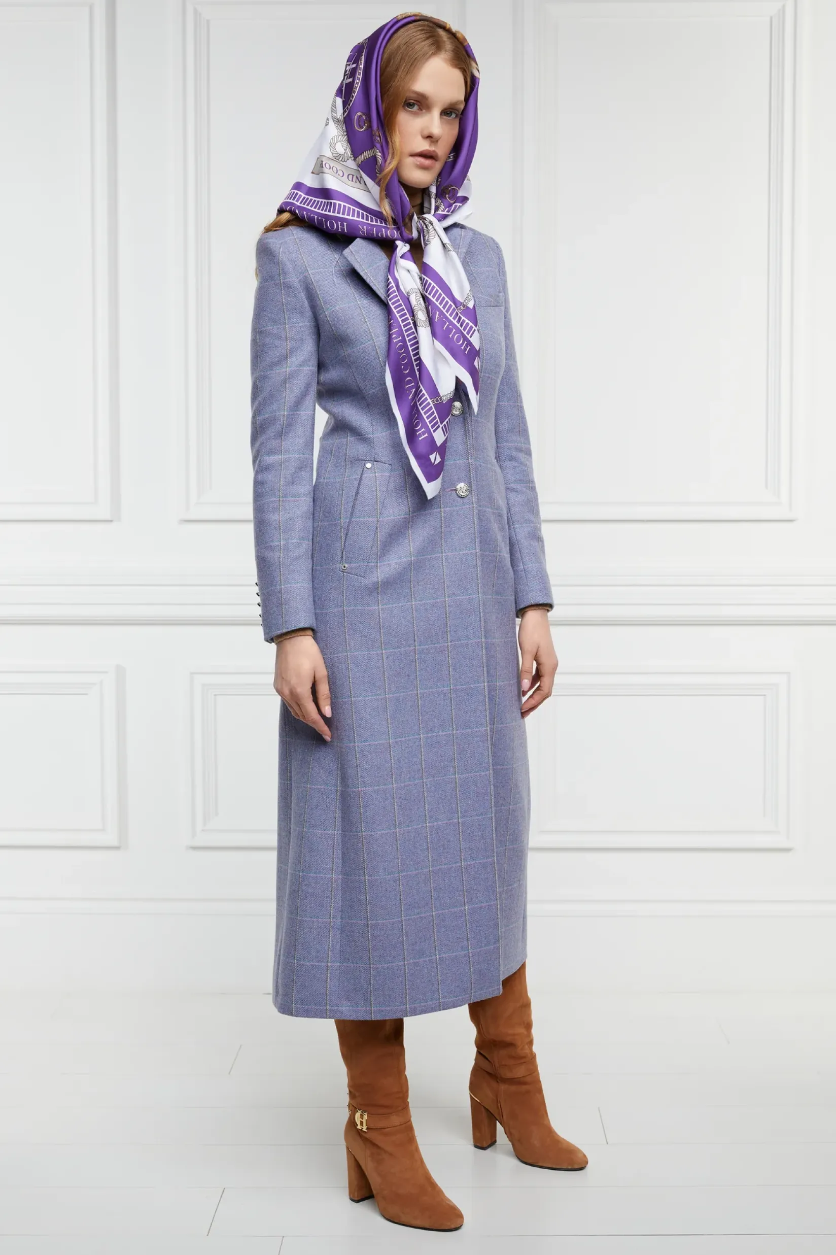 Holland Cooper Coats-Jubilee Longline Regency Coat Lavender