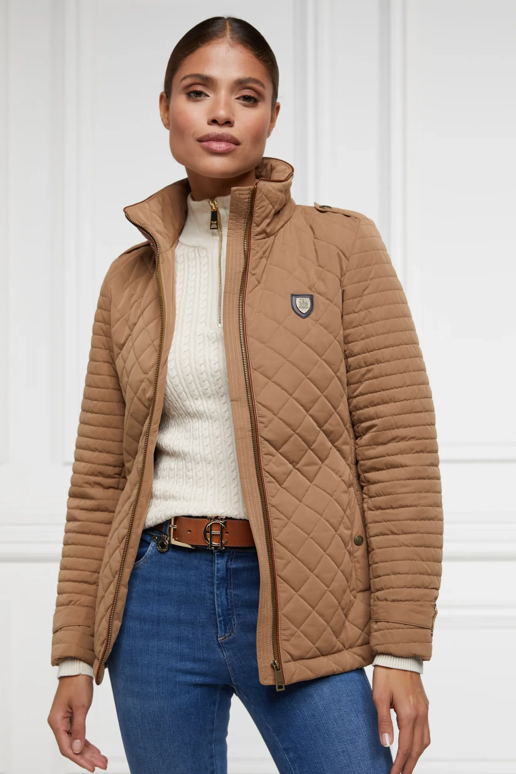 Holland Cooper Jackets|Shop By Product-Juliana Quilted Jacket Coffee