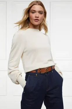 Holland Cooper Knitwear|Seasonal Inspiration-Kelsie Crew Neck Knit Almond