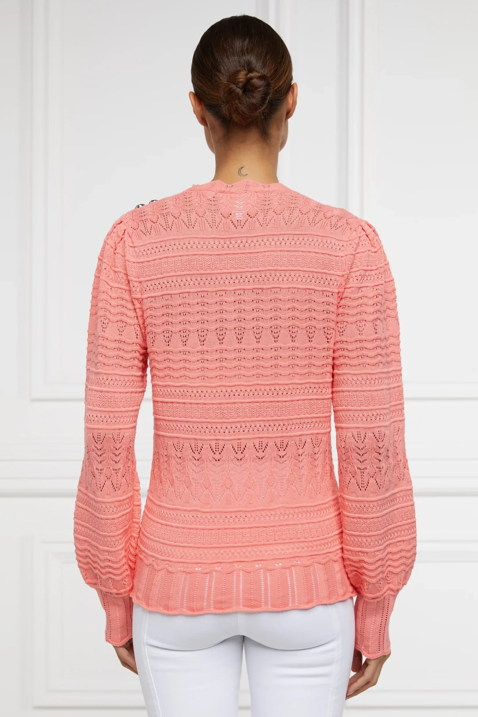 Holland Cooper Knitwear|Shop By Product-Kelsie Pointelle Knit Coral