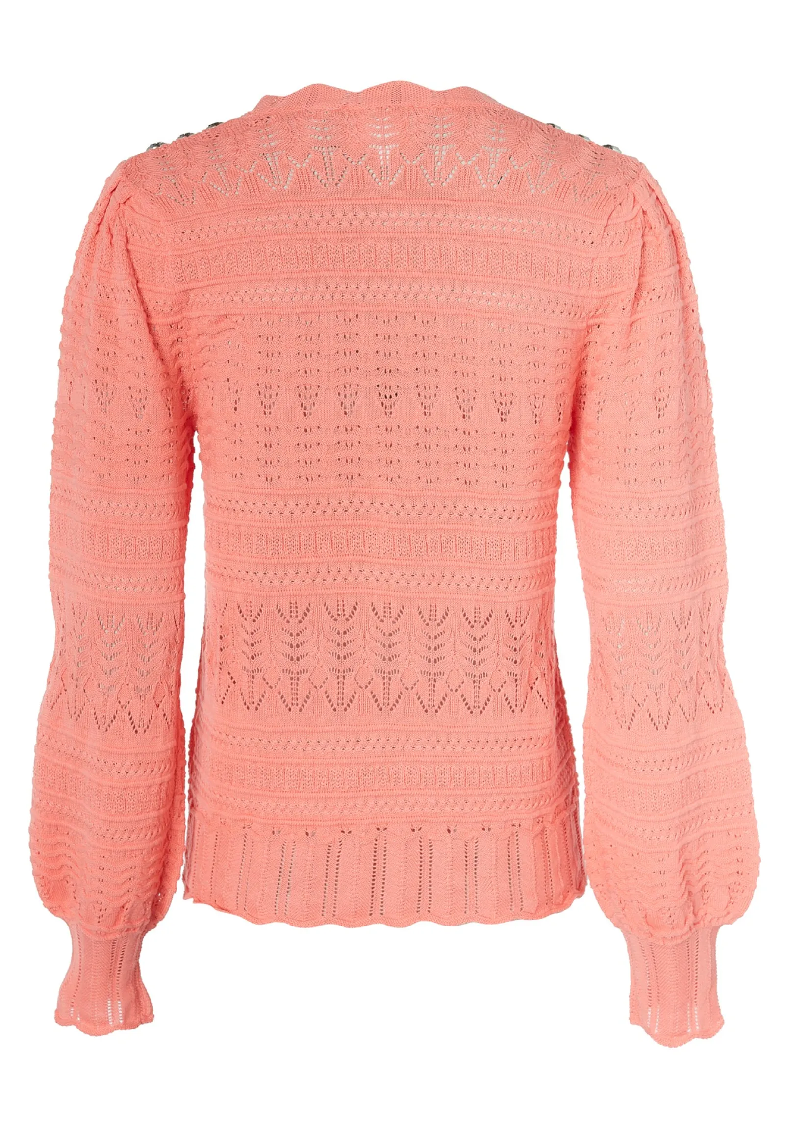 Holland Cooper Knitwear|Shop By Product-Kelsie Pointelle Knit Coral
