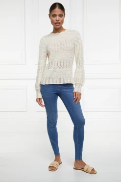 Holland Cooper Shop By Product|Knitwear-Kelsie Pointelle Knit Almond
