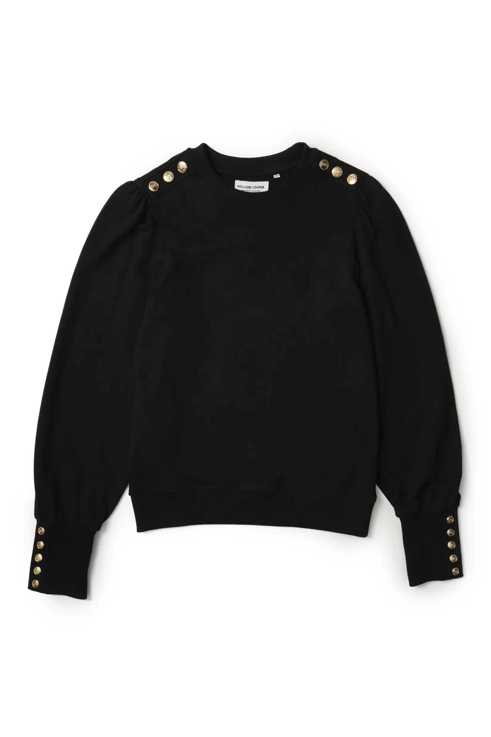 Holland Cooper Casualwear|Sweatshirts-Kelso Crew Black