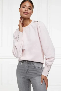 Holland Cooper Sweatshirts|Casualwear-Kelso Crew Palest Pink