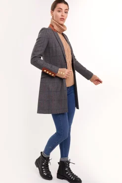 Holland Cooper Coats|Country Collection-Kempton Coat Mid Blue Check