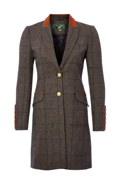 Holland Cooper Coats|Country Collection-Kempton Coat Mid Blue Check