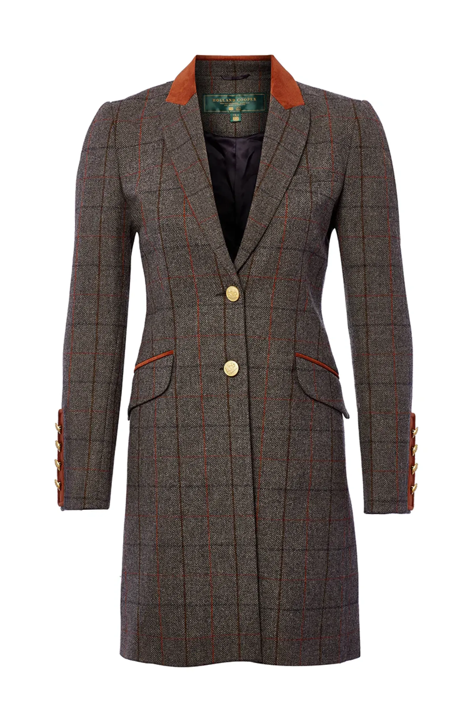 Holland Cooper Coats|Country Collection-Kempton Coat Mid Blue Check