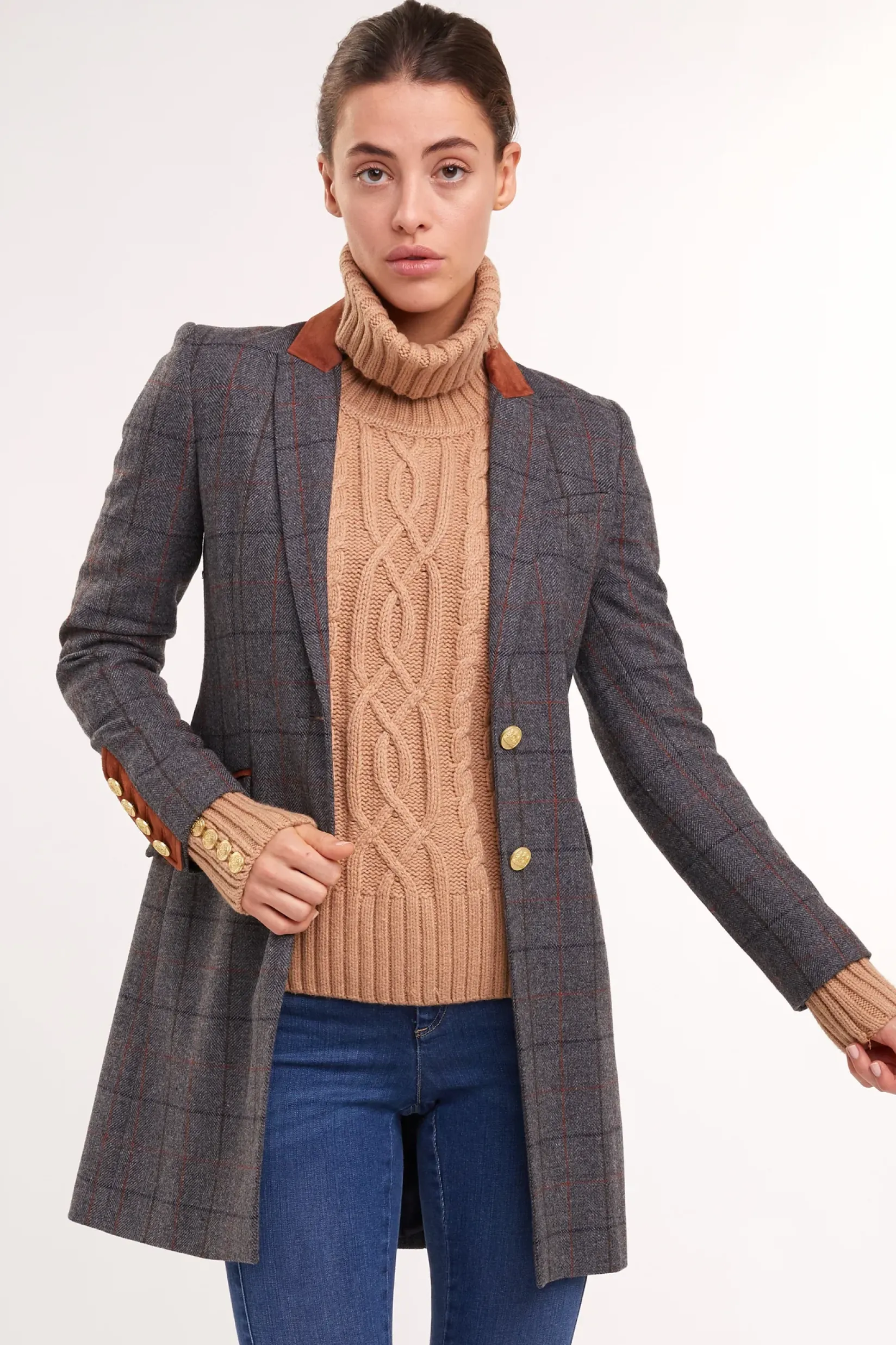 Holland Cooper Coats|Country Collection-Kempton Coat Mid Blue Check