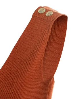 Holland Cooper Dresses|Knitwear-Kensington Sleeveless Dress Rust