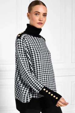 Holland Cooper Knitwear|Bump Friendly Collection-Kingsbury Cape Knit Houndstooth