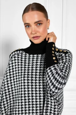 Holland Cooper Knitwear|Bump Friendly Collection-Kingsbury Cape Knit Houndstooth