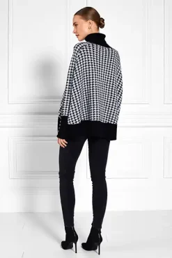 Holland Cooper Knitwear|Bump Friendly Collection-Kingsbury Cape Knit Houndstooth