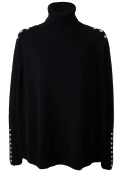 Holland Cooper Knitwear-Kingsbury Cape Knit Black