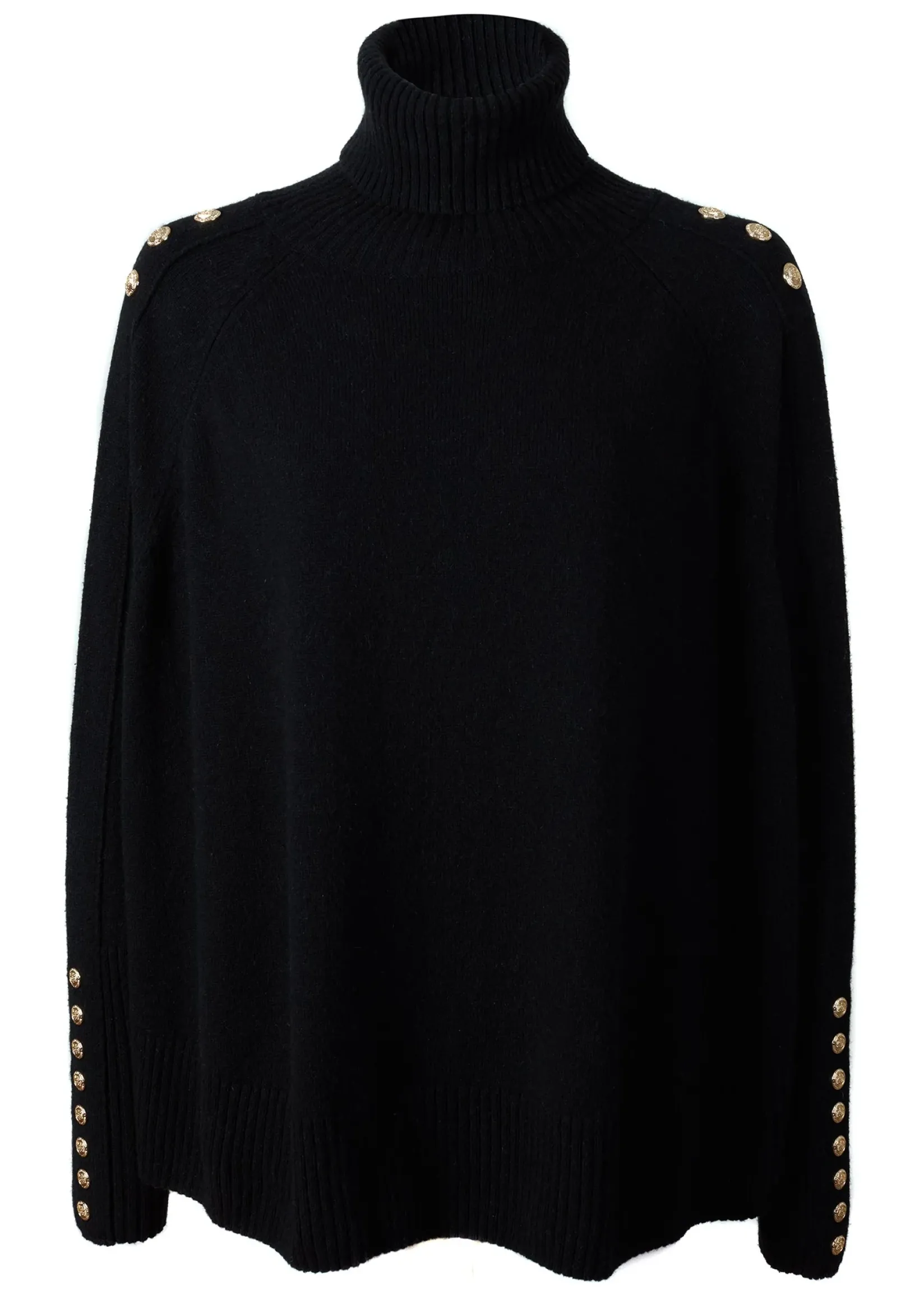 Holland Cooper Knitwear-Kingsbury Cape Knit Black