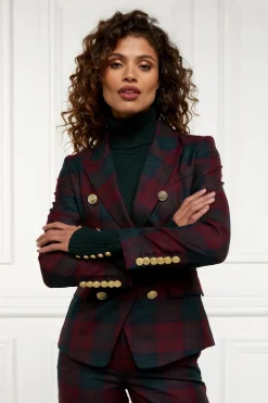 Holland Cooper Jackets|In Stock Tailoring-Knightsbridge Blazer Mulberry Tartan
