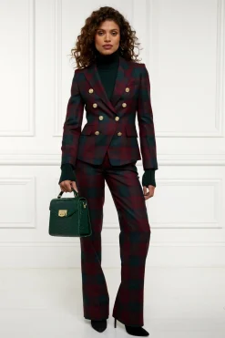 Holland Cooper Jackets|In Stock Tailoring-Knightsbridge Blazer Mulberry Tartan