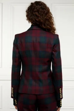 Holland Cooper Jackets|In Stock Tailoring-Knightsbridge Blazer Mulberry Tartan