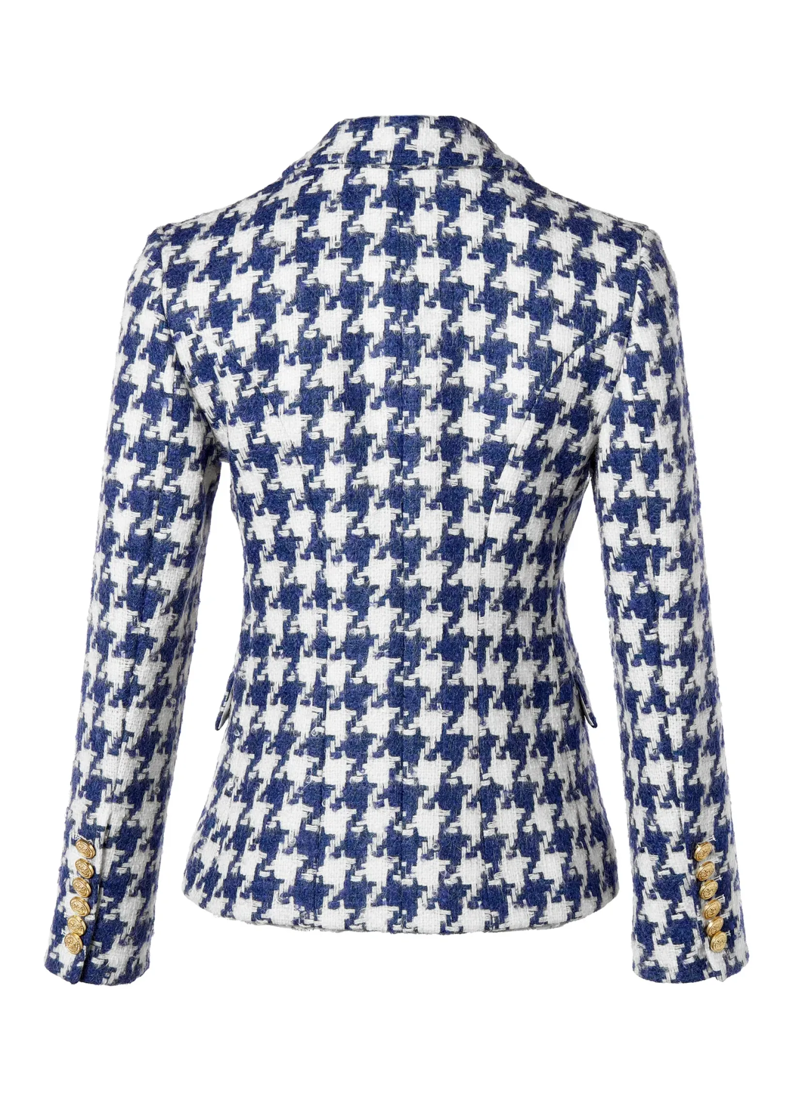 Holland Cooper Blazers|Jackets-Knightsbridge Blazer Large Scale Navy Houndstooth