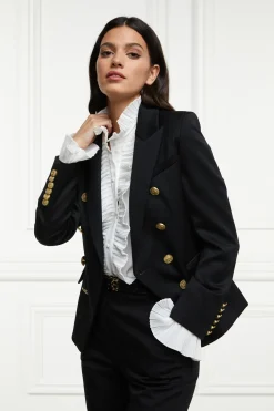 Holland Cooper Blazers|Jackets-Knightsbridge Blazer Black Barathea
