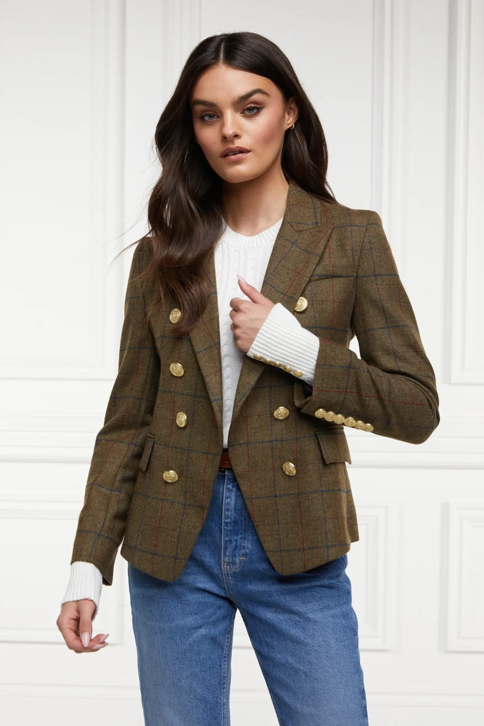 Holland Cooper Blazers|Jackets-Knightsbridge Blazer Glen Green