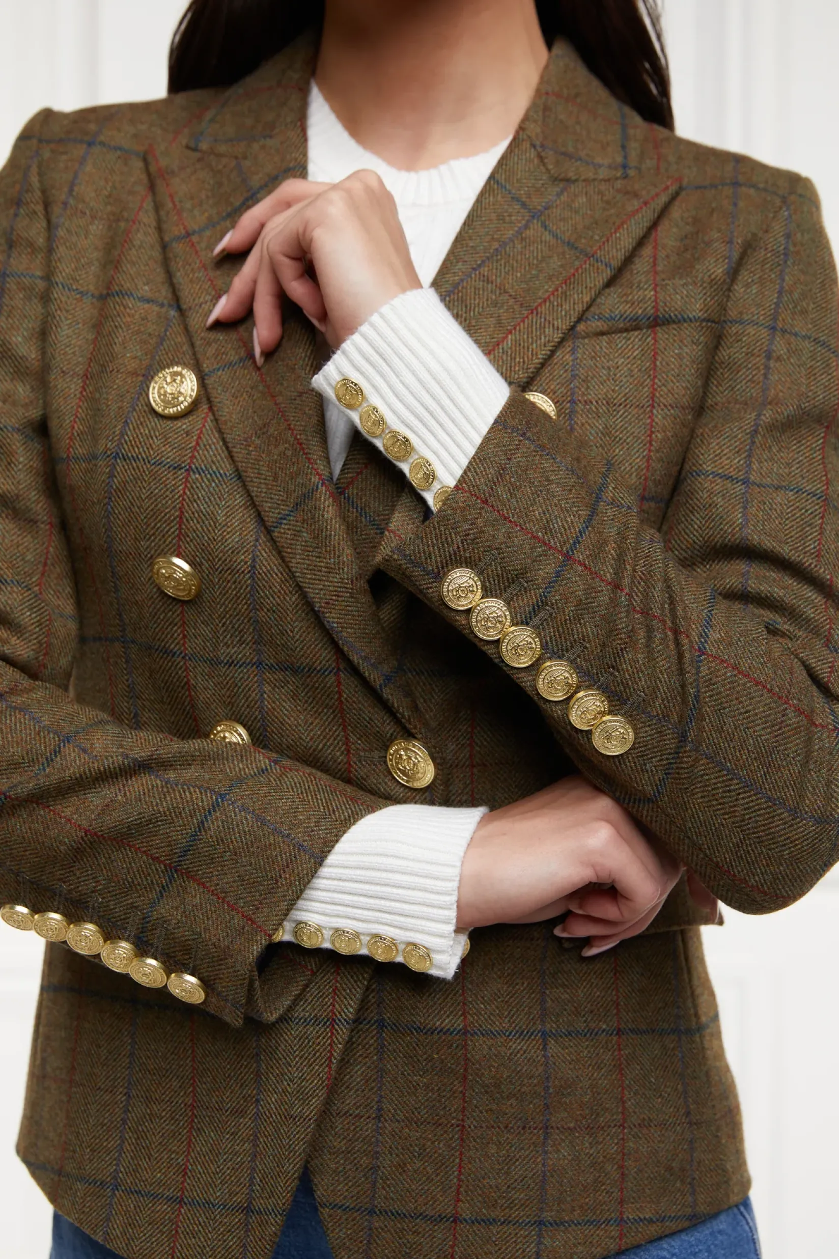 Holland Cooper Blazers|Jackets-Knightsbridge Blazer Glen Green