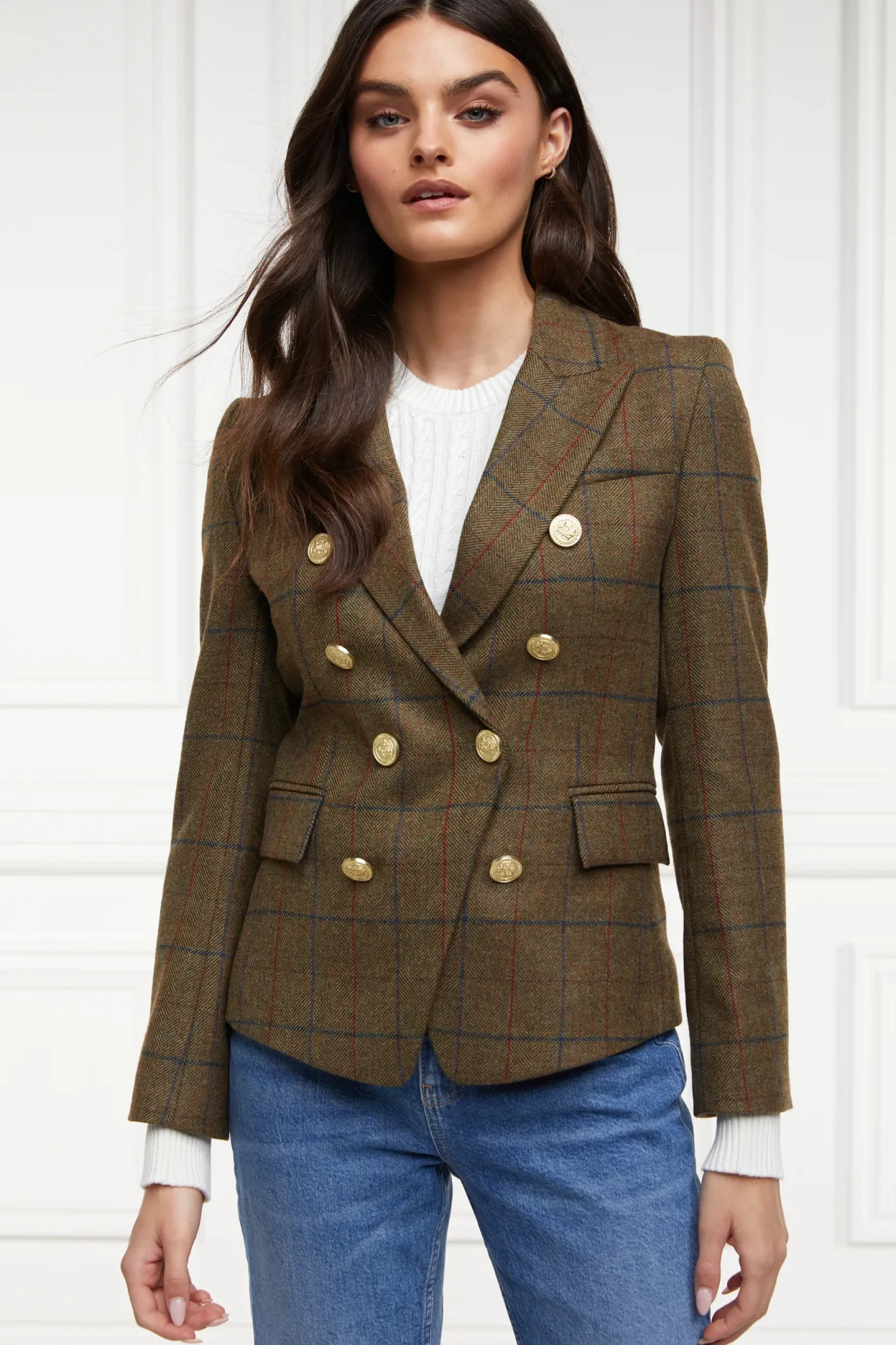 Holland Cooper Blazers|Jackets-Knightsbridge Blazer Glen Green