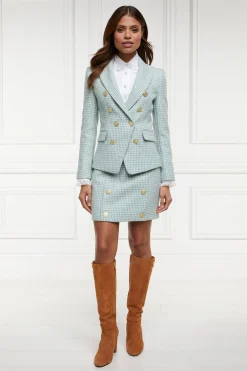 Holland Cooper Blazers|In Stock Tailoring-Knightsbridge Blazer Teal Houndstooth