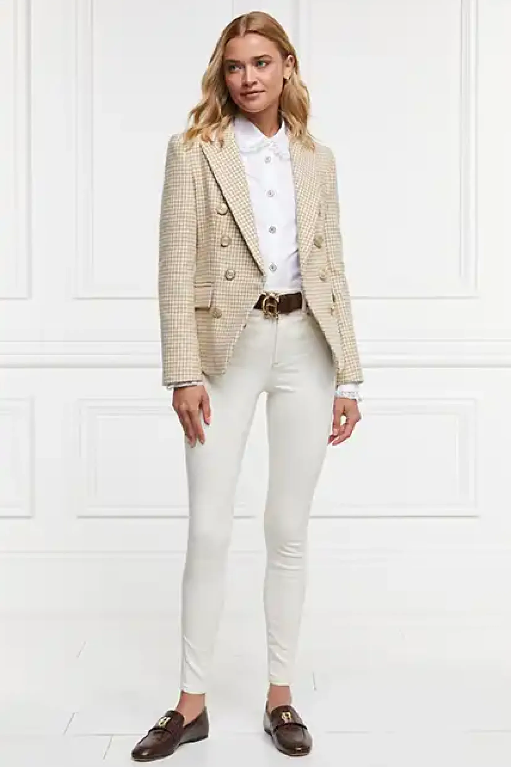 Holland Cooper Blazers|Back In Stock-Knightsbridge Blazer Camel Puppy Tooth