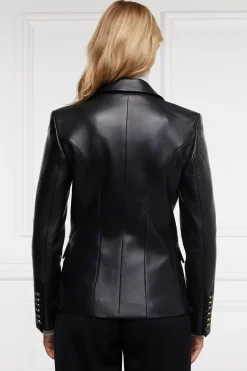 Holland Cooper Blazers-Knightsbridge Blazer Valencia Leather Black