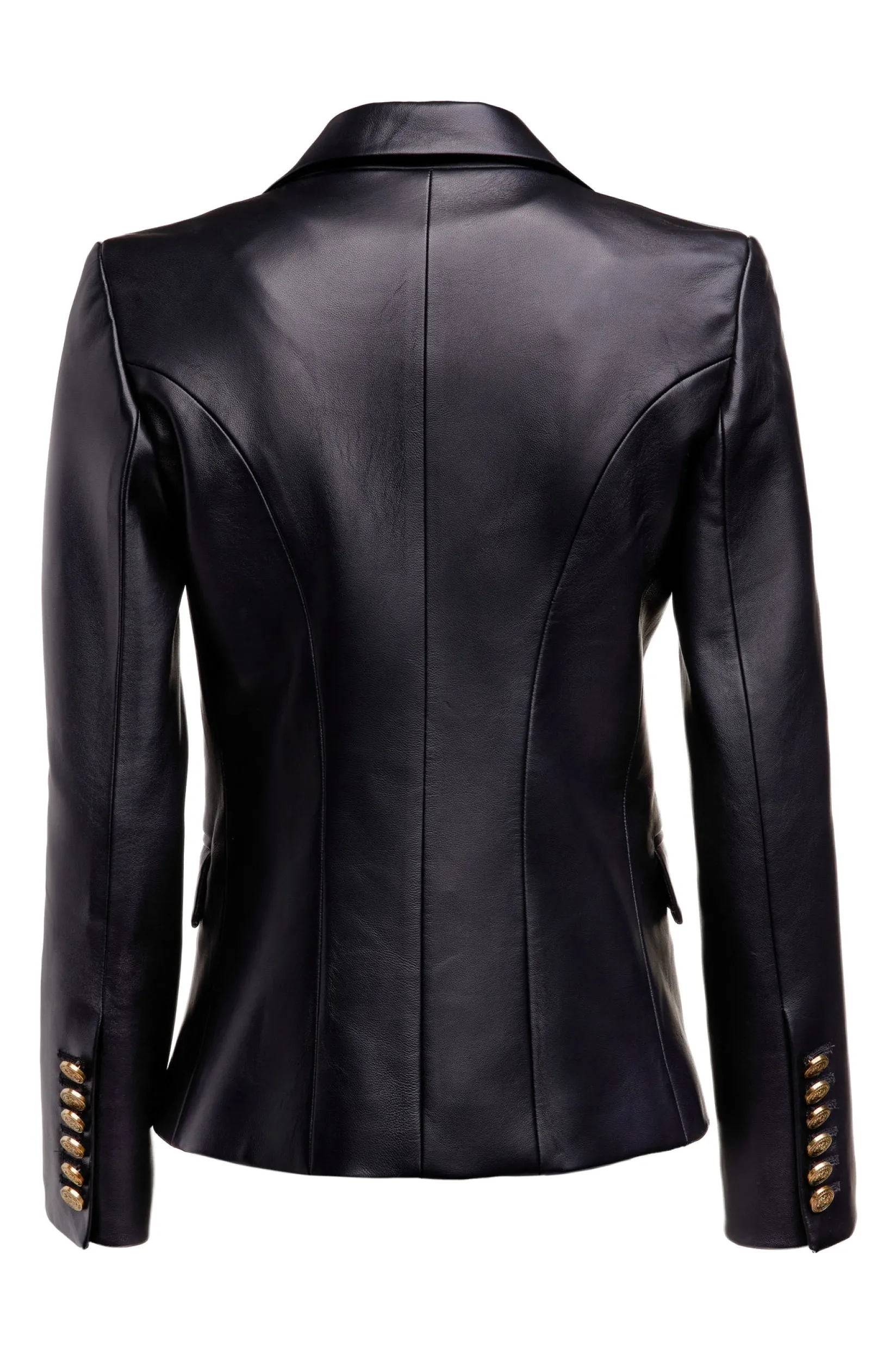 Holland Cooper Blazers-Knightsbridge Blazer Valencia Leather Black