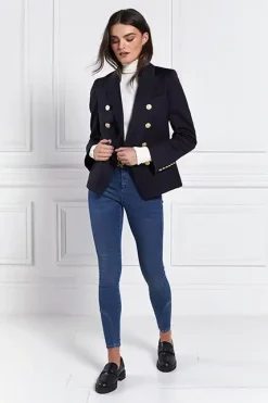 Holland Cooper Blazers|Jackets-Knightsbridge Blazer Navy Barathea