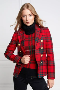 Holland Cooper Blazers|In Stock Tailoring-Knightsbridge Blazer Red Tartan