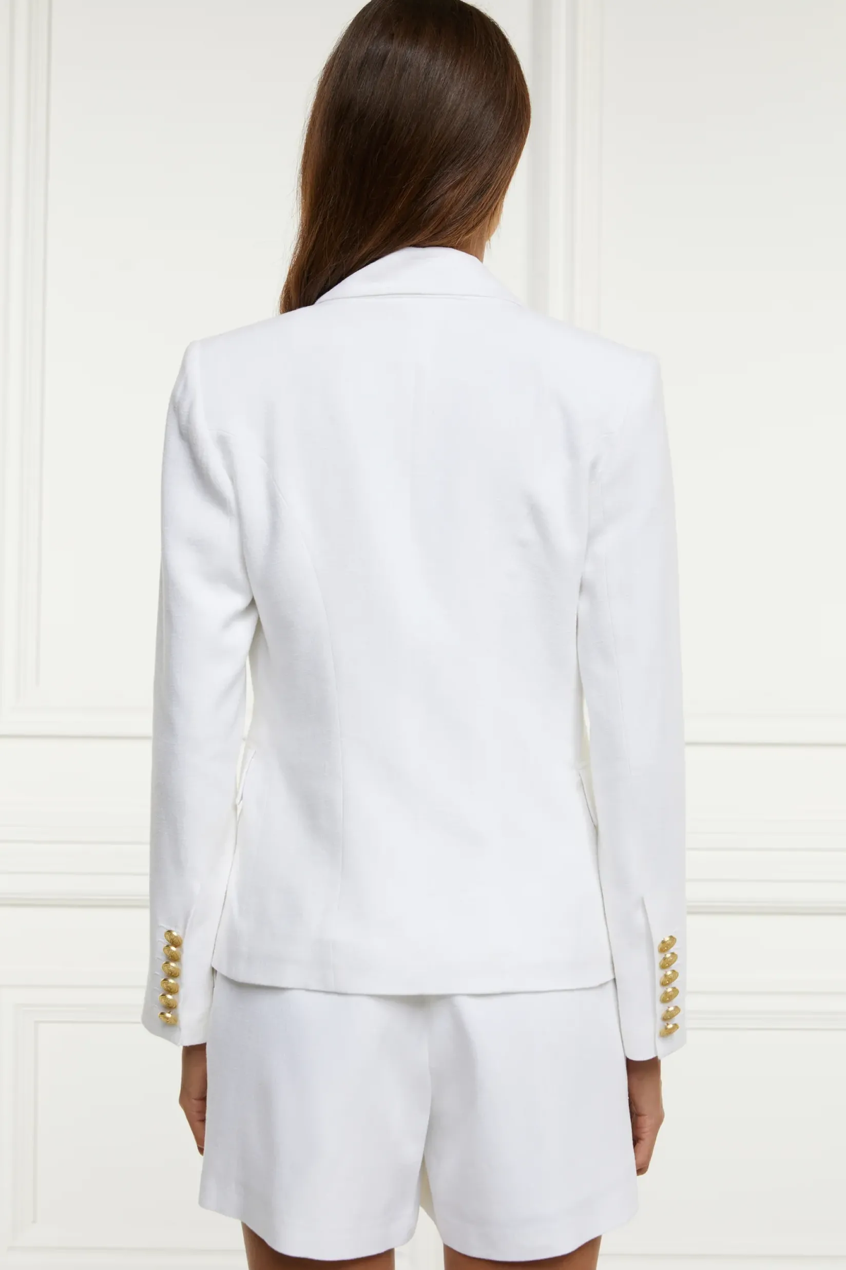 Holland Cooper Blazers|Jackets-Knightsbridge Blazer Oyster Linen