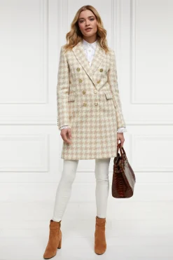 Holland Cooper Coats|In Stock Tailoring-Knightsbridge Coat Camel Houndstooth