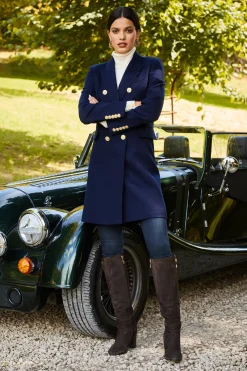 Holland Cooper Coats|In Stock Tailoring-Knightsbridge Coat Navy
