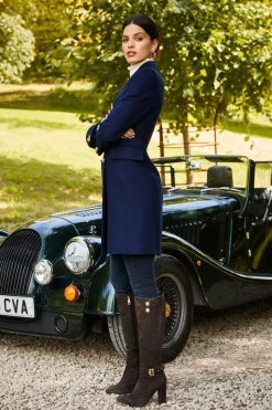 Holland Cooper Coats|In Stock Tailoring-Knightsbridge Coat Navy